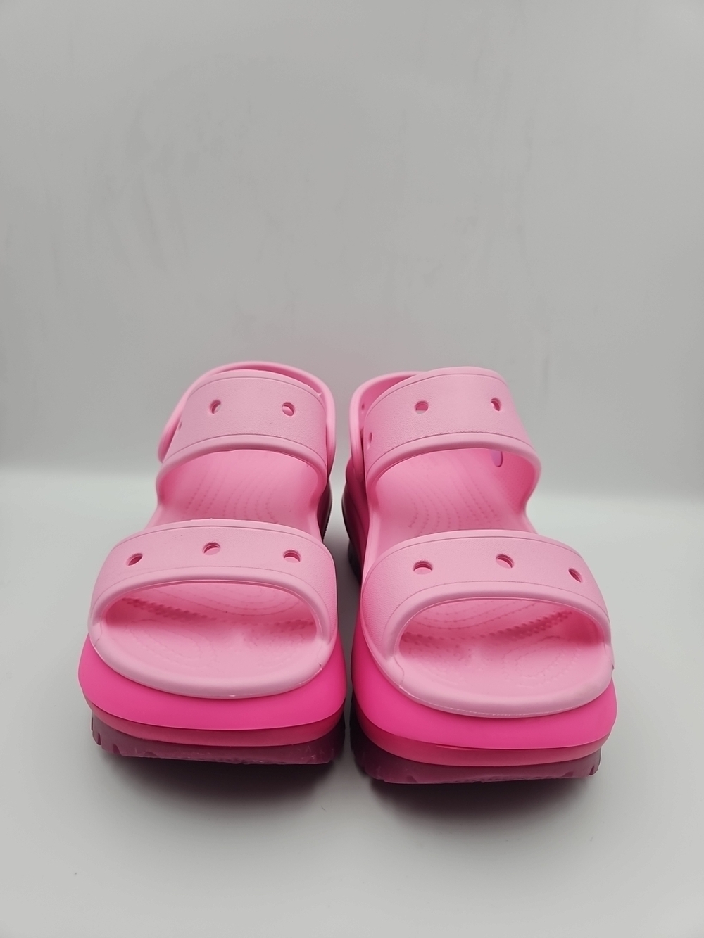 CROCS Pink Layered Platform Sandals - Picture 2 of 8